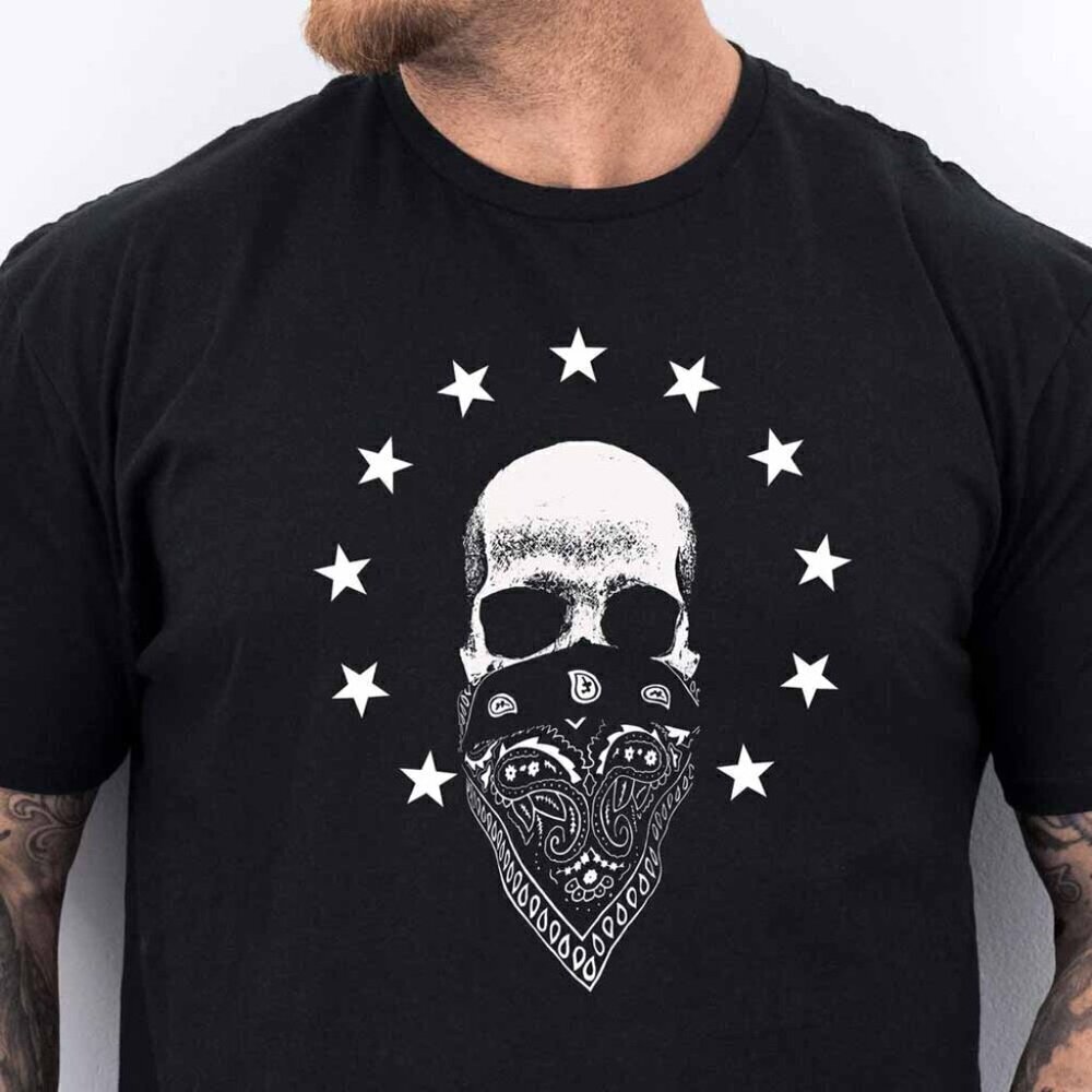 Skull Rev Black Graphic Edgy Bold Style Biker Streetwear T-Shirt